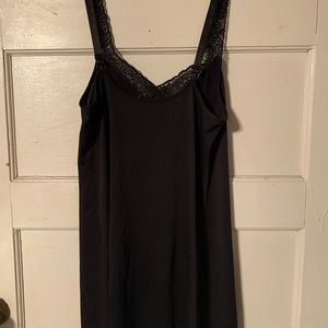 Black lace slip dress